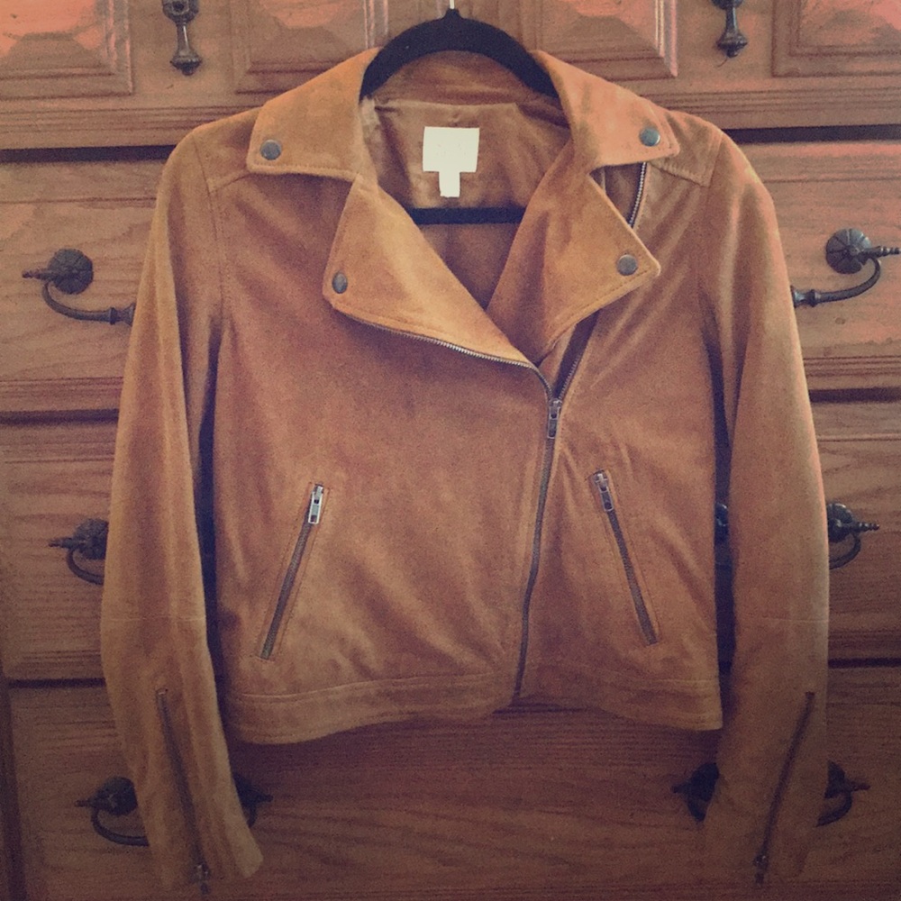 Suede Crop Moto Jacket
